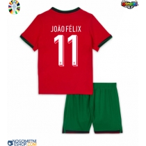 Otroški Nogometni dresi Portugalska Joao Felix #11 Domači EP 2024 Kratek Rokav (+ Kratke hlače)